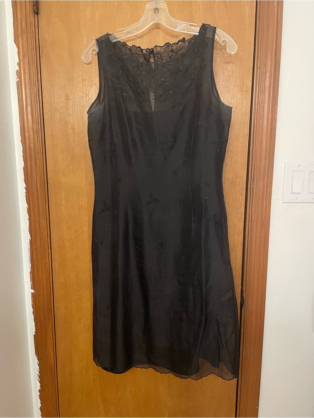 Ann Taylor Black Lace-Trim Sleeveless Dress